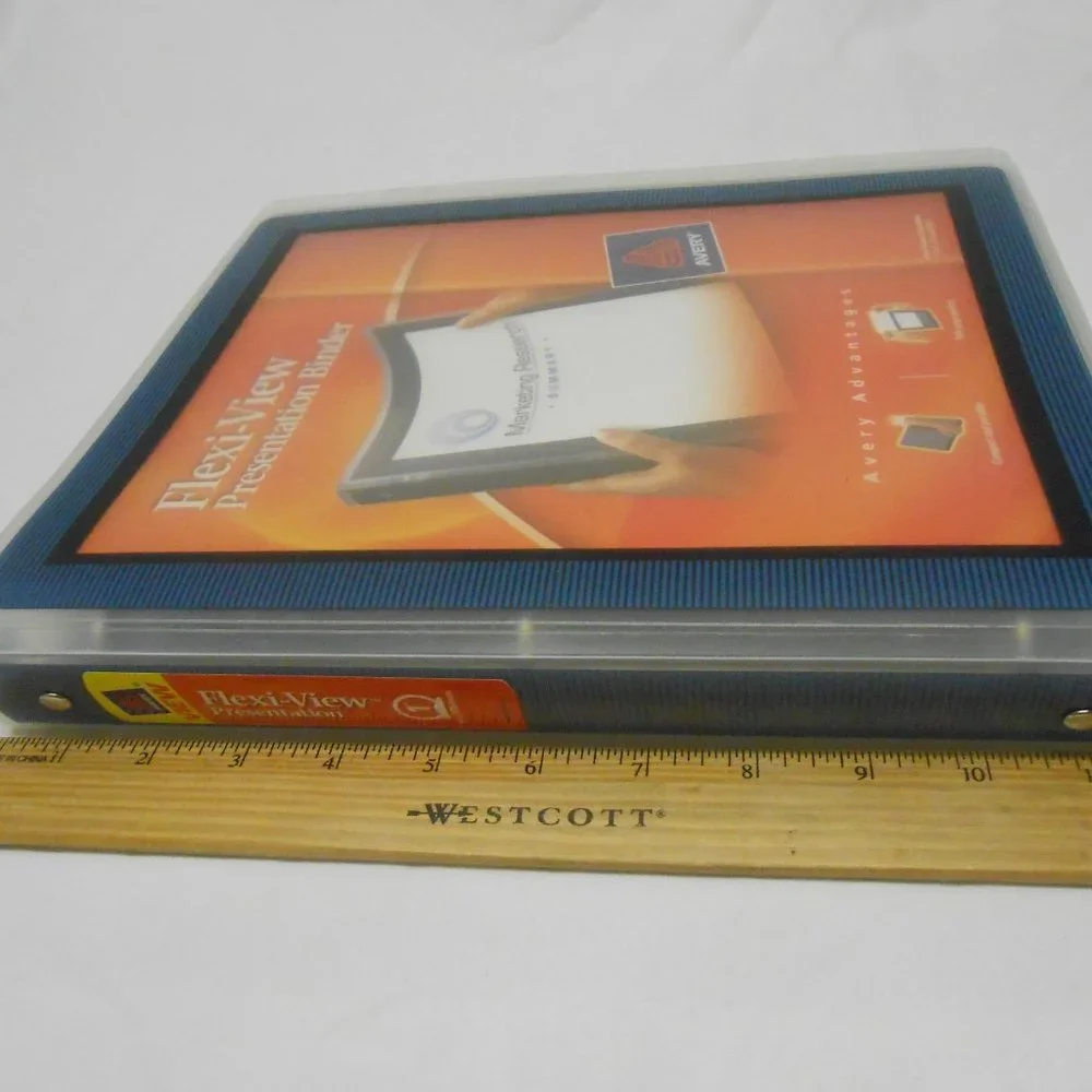 Avery Flexi-View presentation 3 ring Binder w/ clear plastic pockets NEW